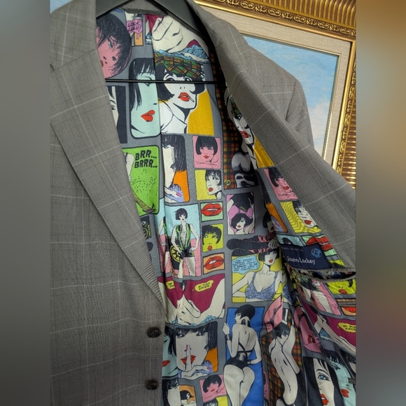 Holland & Sherry Gray Plaid Woman Art Blazer - Picture 3 of 9